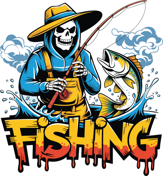 Angler T-Shirt "Skull Fishing" Unisex